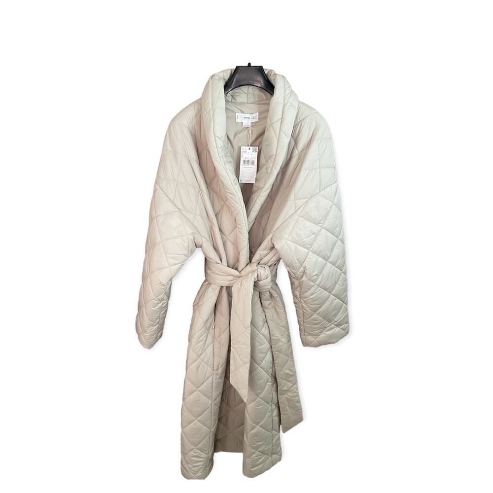 Mango Belted Oversized Quilted Coat